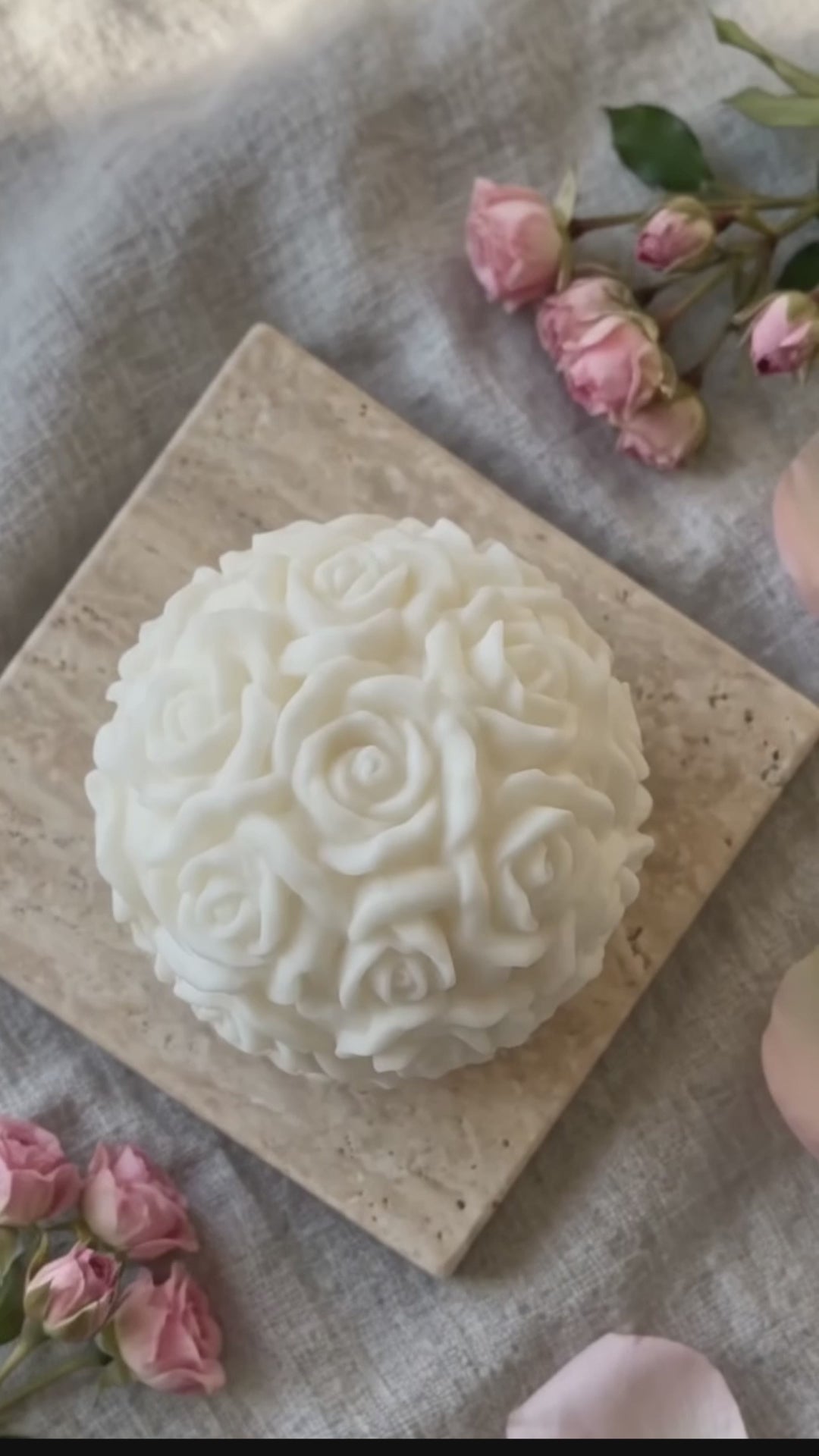 Rose Blossom Sculpture Candle DC-Crazy About Candles