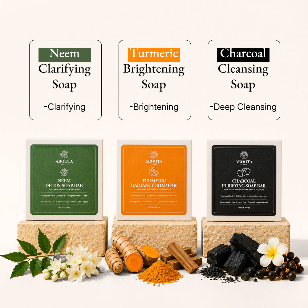 Ayurvedic Soap Gift Set: Neem, Turmeric & Charcoal Green-Beauty Co