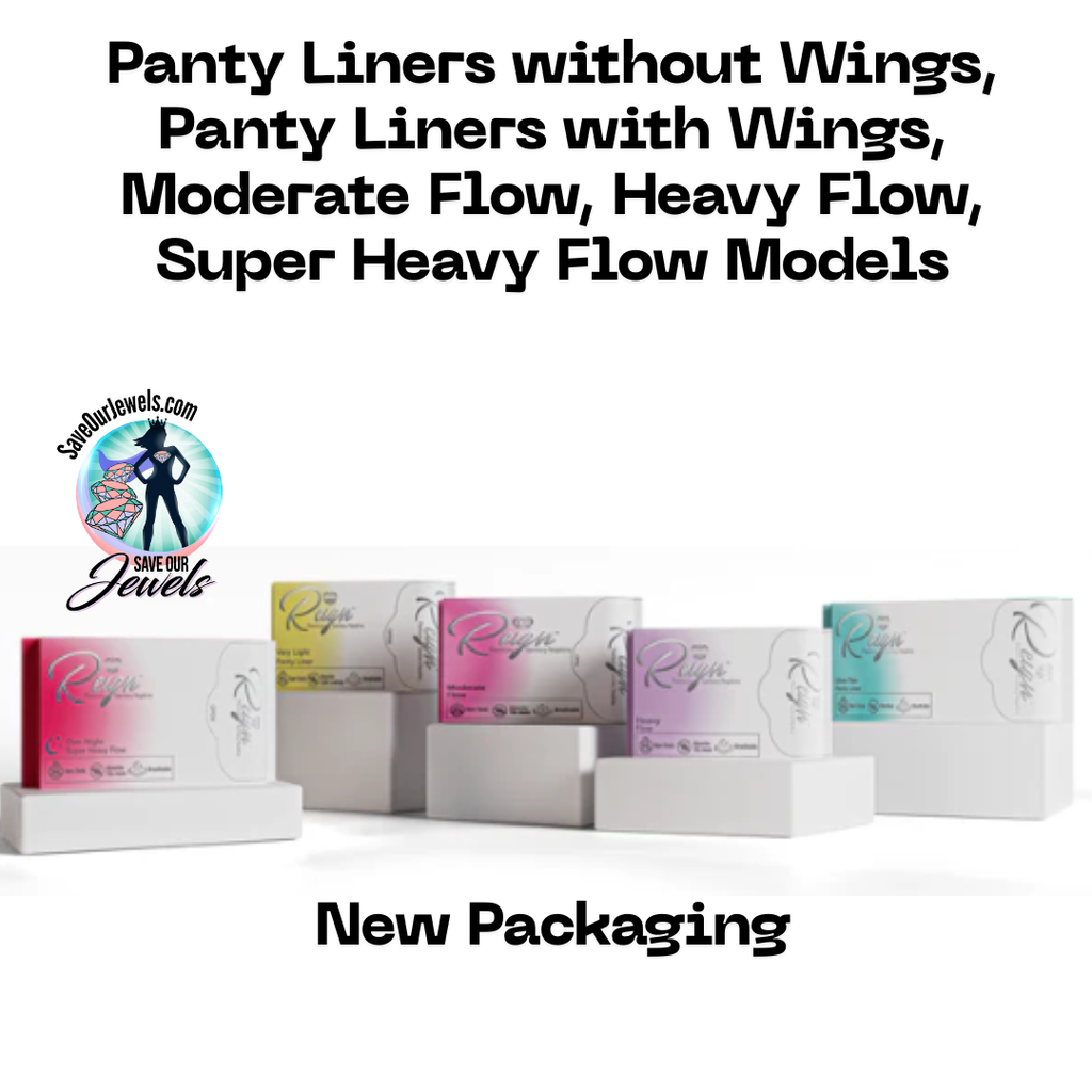 5-Pack Reign Premium Sanitary Napkins Save Our Jewels Wellness