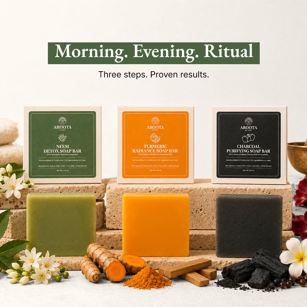 Ayurvedic Soap Gift Set: Neem, Turmeric & Charcoal Green-Beauty Co