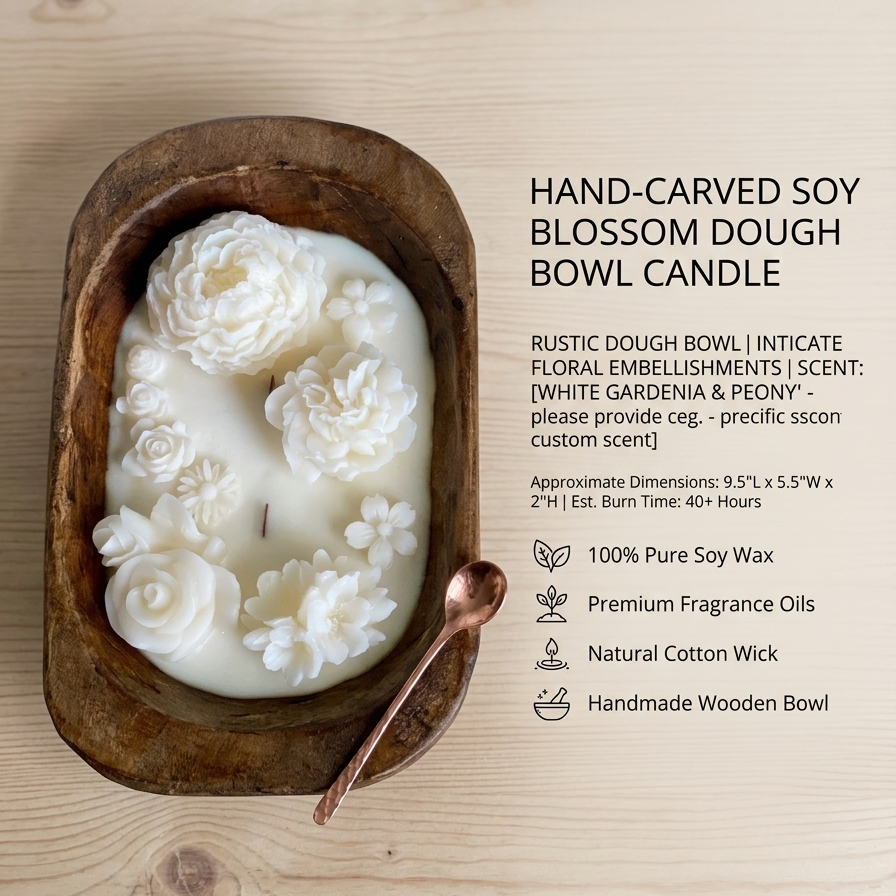 Botanical Garden Dough Bowl Candle | Two Styles DC-Crazy About Candles