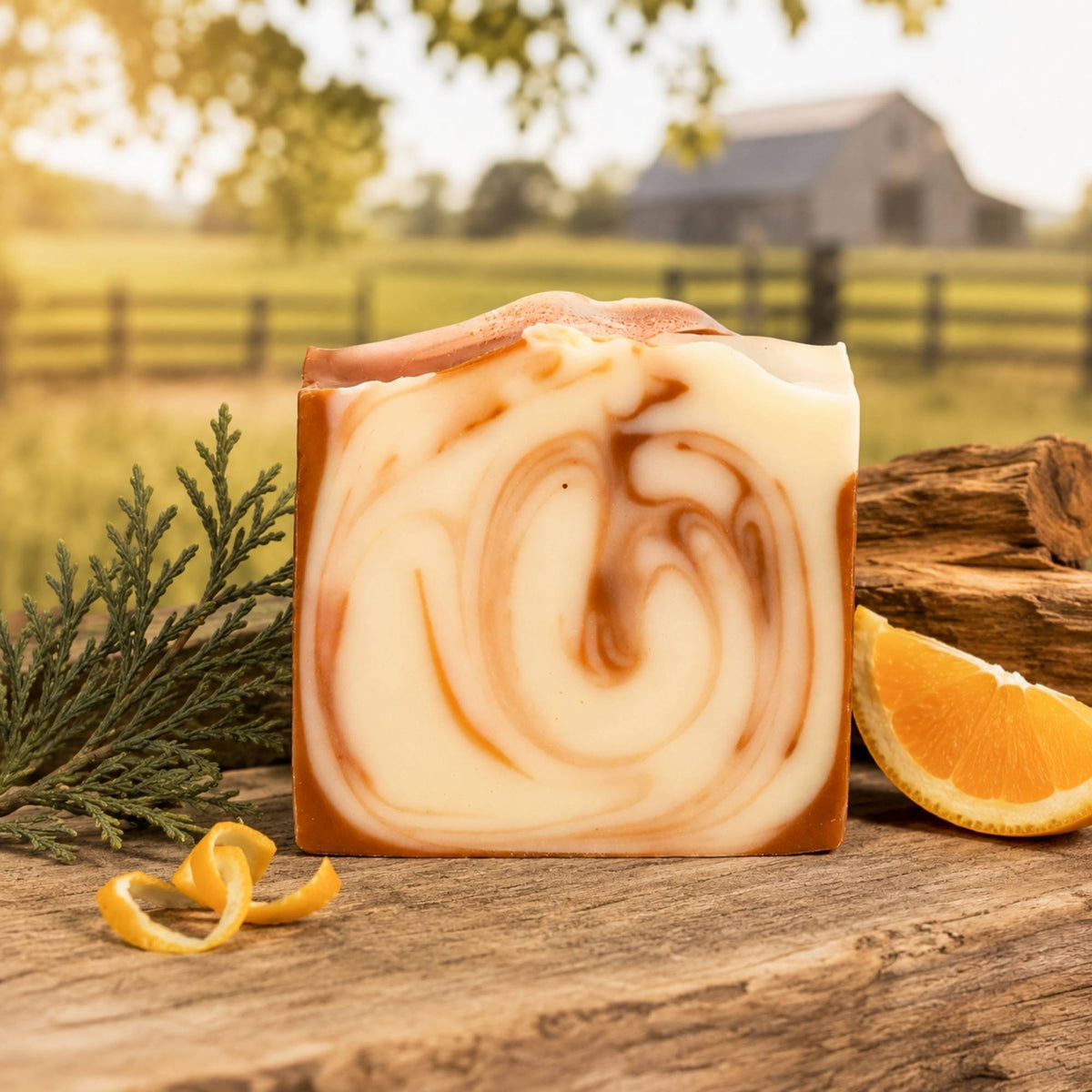 Citrus Cedarwood Handmade Tallow and Goat Milk Soap Bar Pretty farm girl