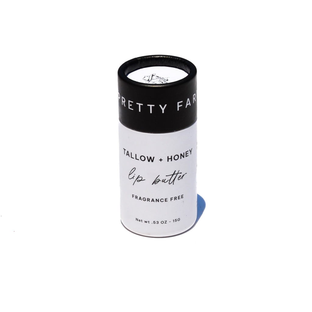 Fragrance Free Tallow + Honey Lip Butter | Eco-Friendly Travel Tube Pretty farm girl