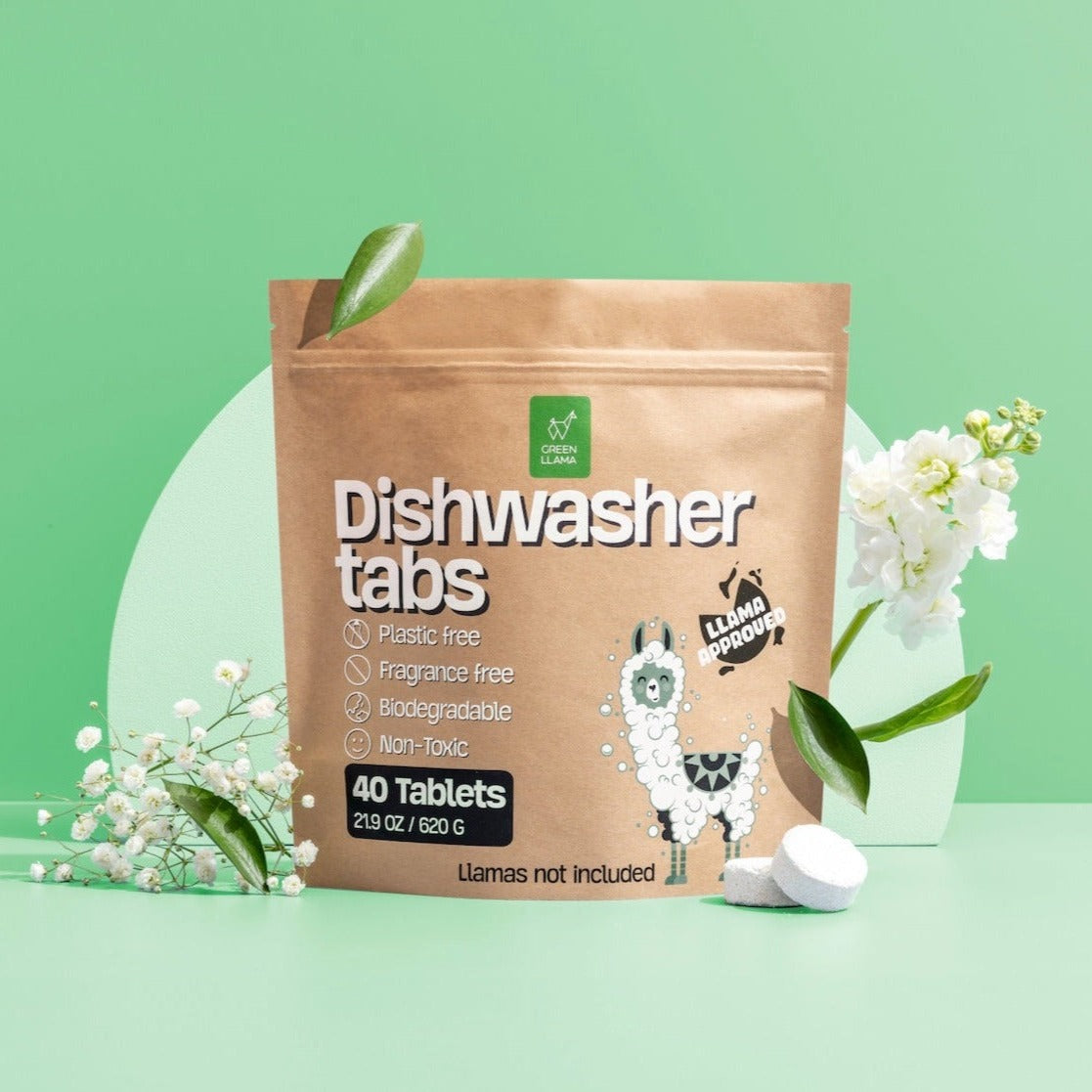EWG Verified™ & PVA-Free Dishwasher Tabs Green Llama