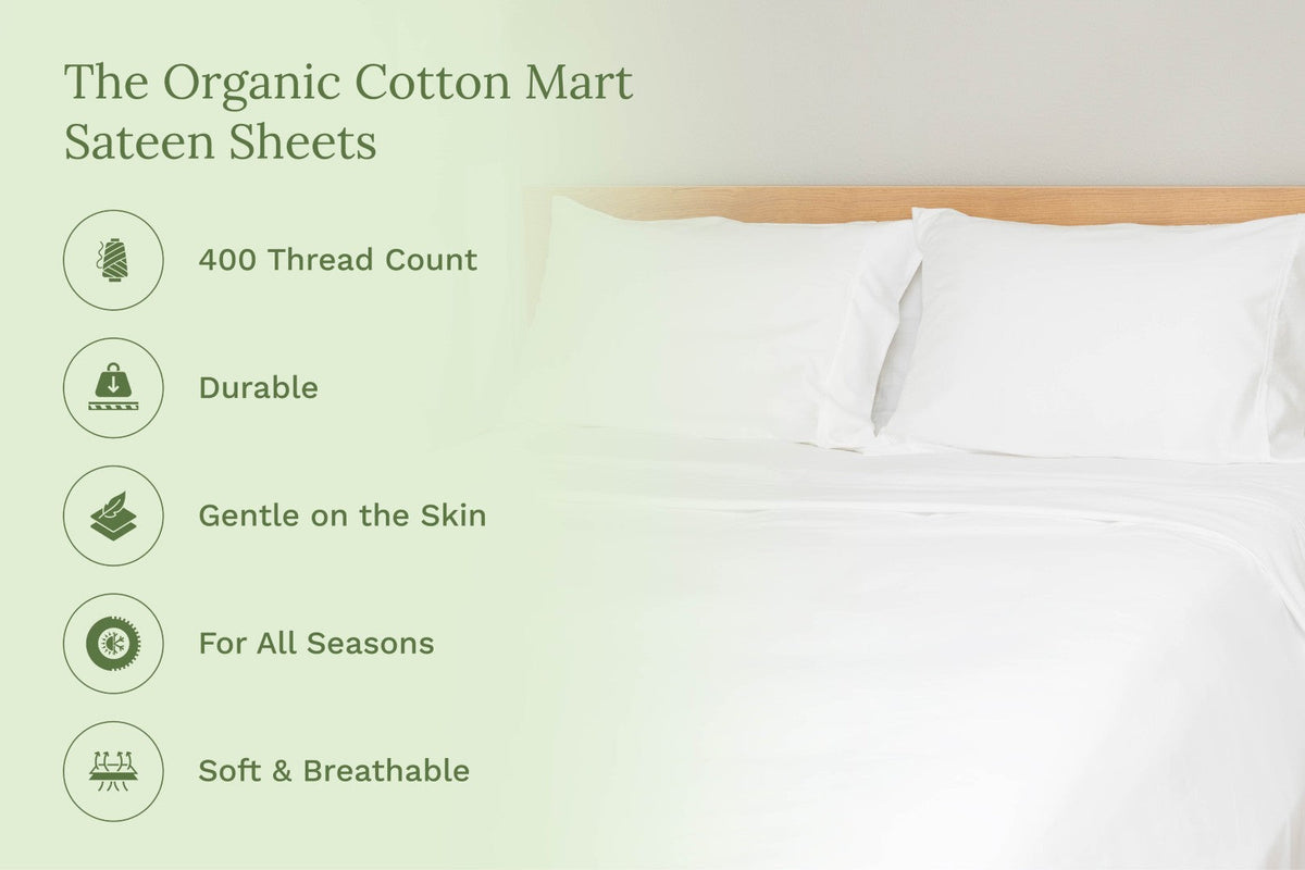 Organic Sateen Bed Sheets Set Organic Cotton Mart