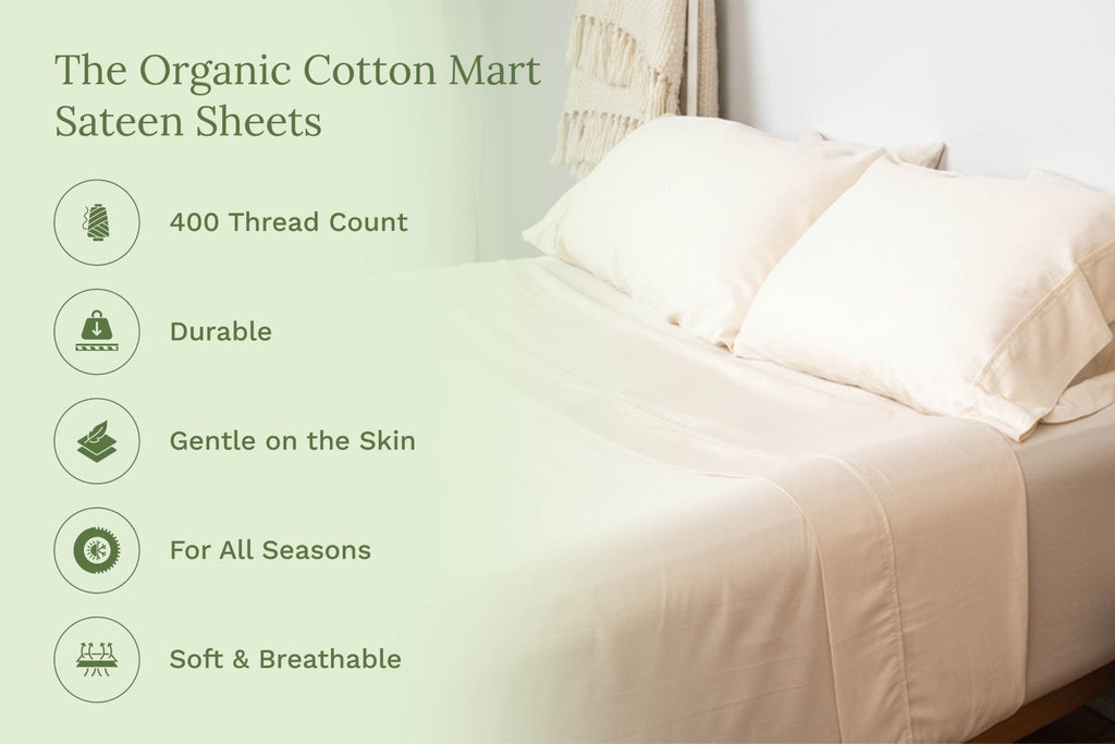 Organic Sateen Bed Sheets Set Organic Cotton Mart