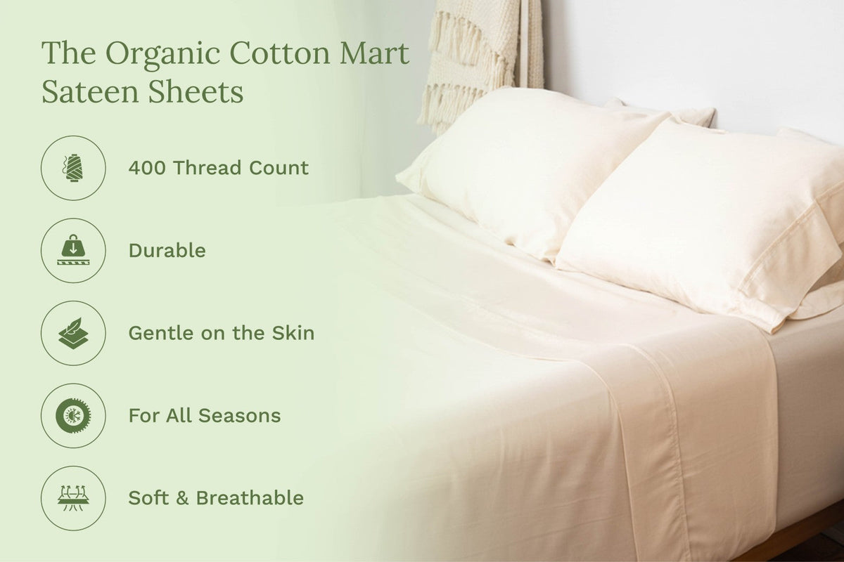 Organic Sateen Bed Sheets Set Organic Cotton Mart