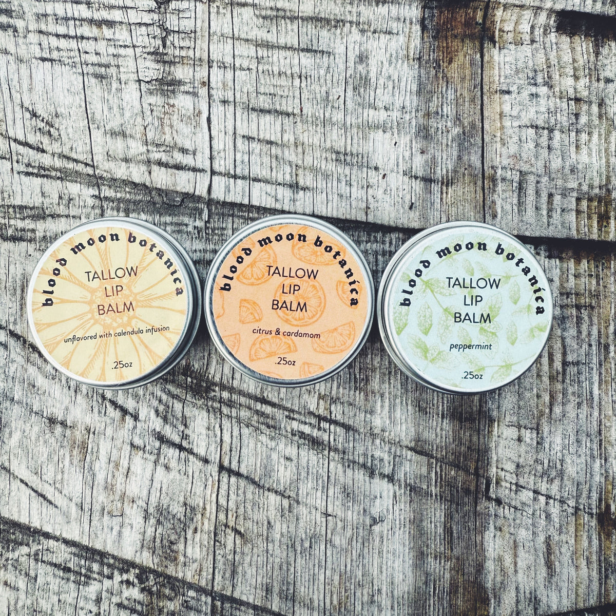 Tallow Lip Balm - Grass Fed, Infused with Calendula Blood Moon Botanica