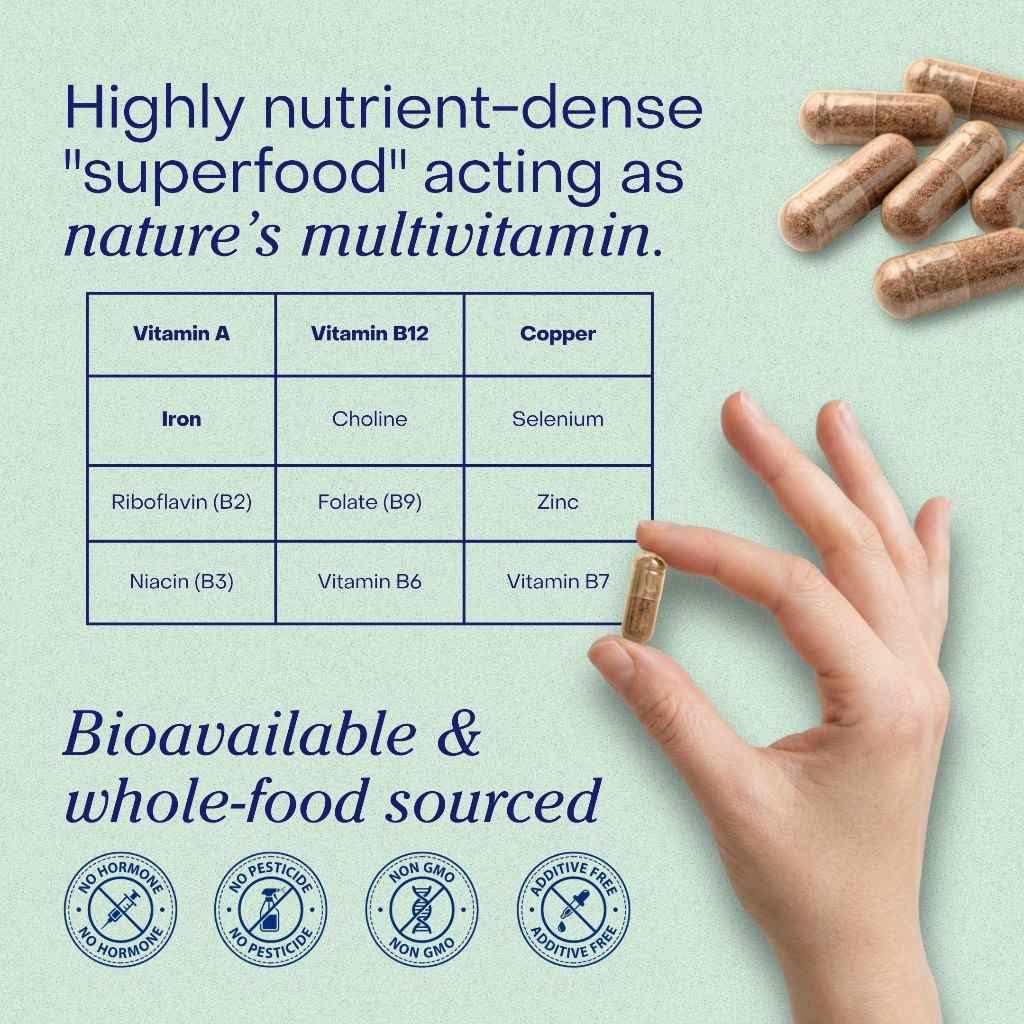 Grass Fed Beef Liver Capsules Moon Rabbit Supps