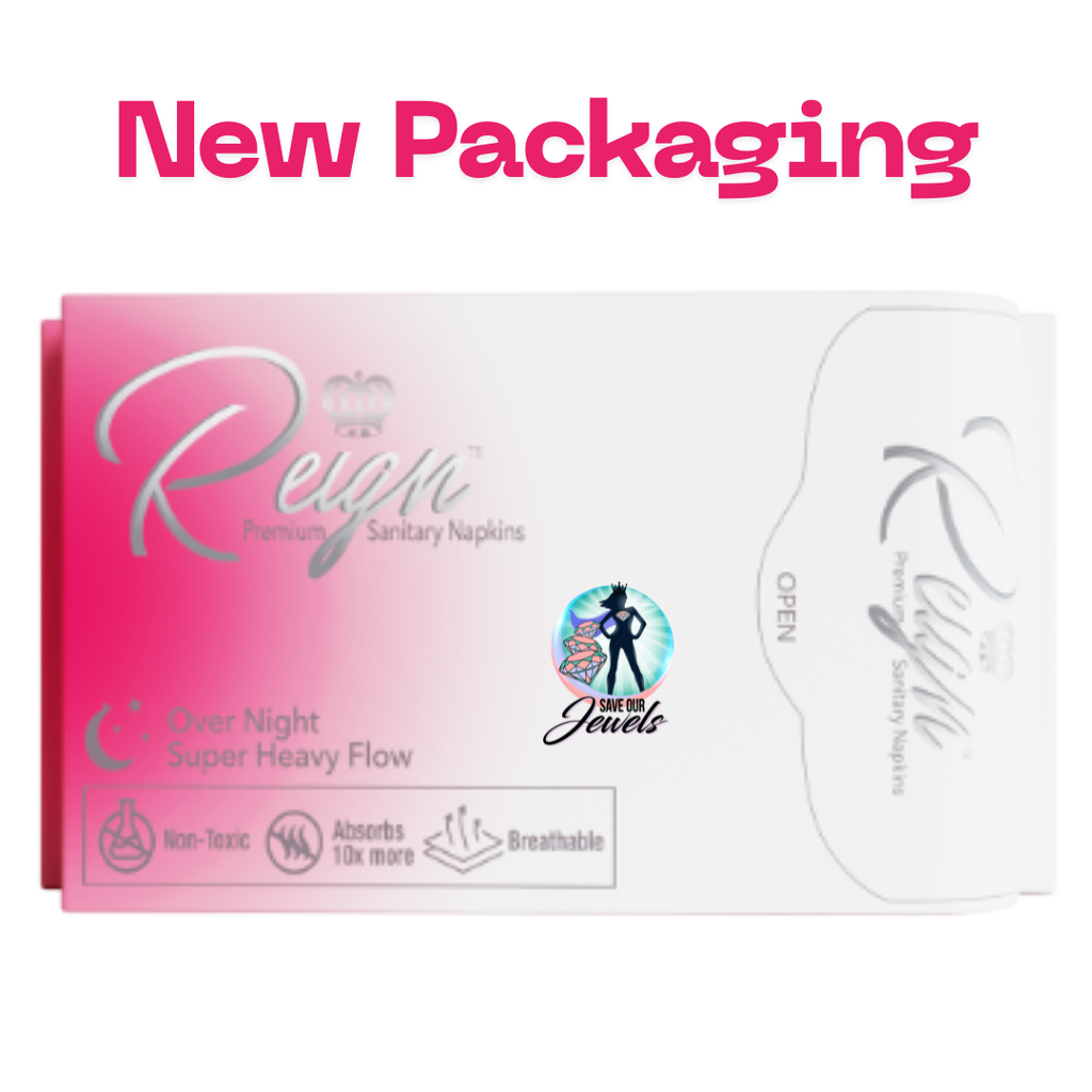 Super Heavy Flow Reign Premium Sanitary Napkins (7 Per Pack) Save Our Jewels Wellness