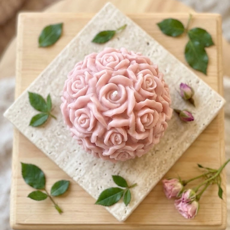 Rose Blossom Sculpture Candle DC-Crazy About Candles
