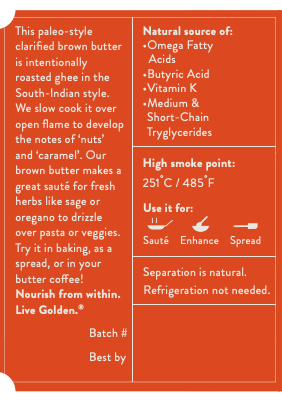 Grass-Fed Brown Butter Ghee | Ahara Rasa AHARA RASA