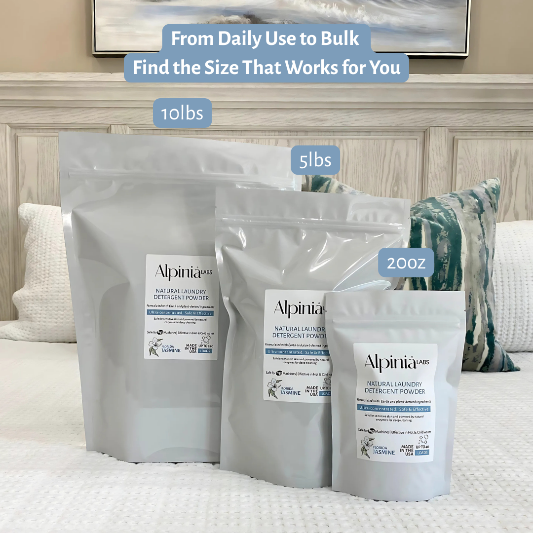 Natural Laundry Detergent – 6 Enzymes, 5x Concentrated | Choose Your Scent AlpiniåLabs