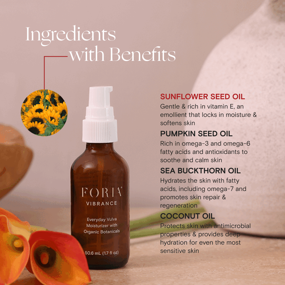 Everyday Vulva Moisturizer with Organic Botanicals Foria