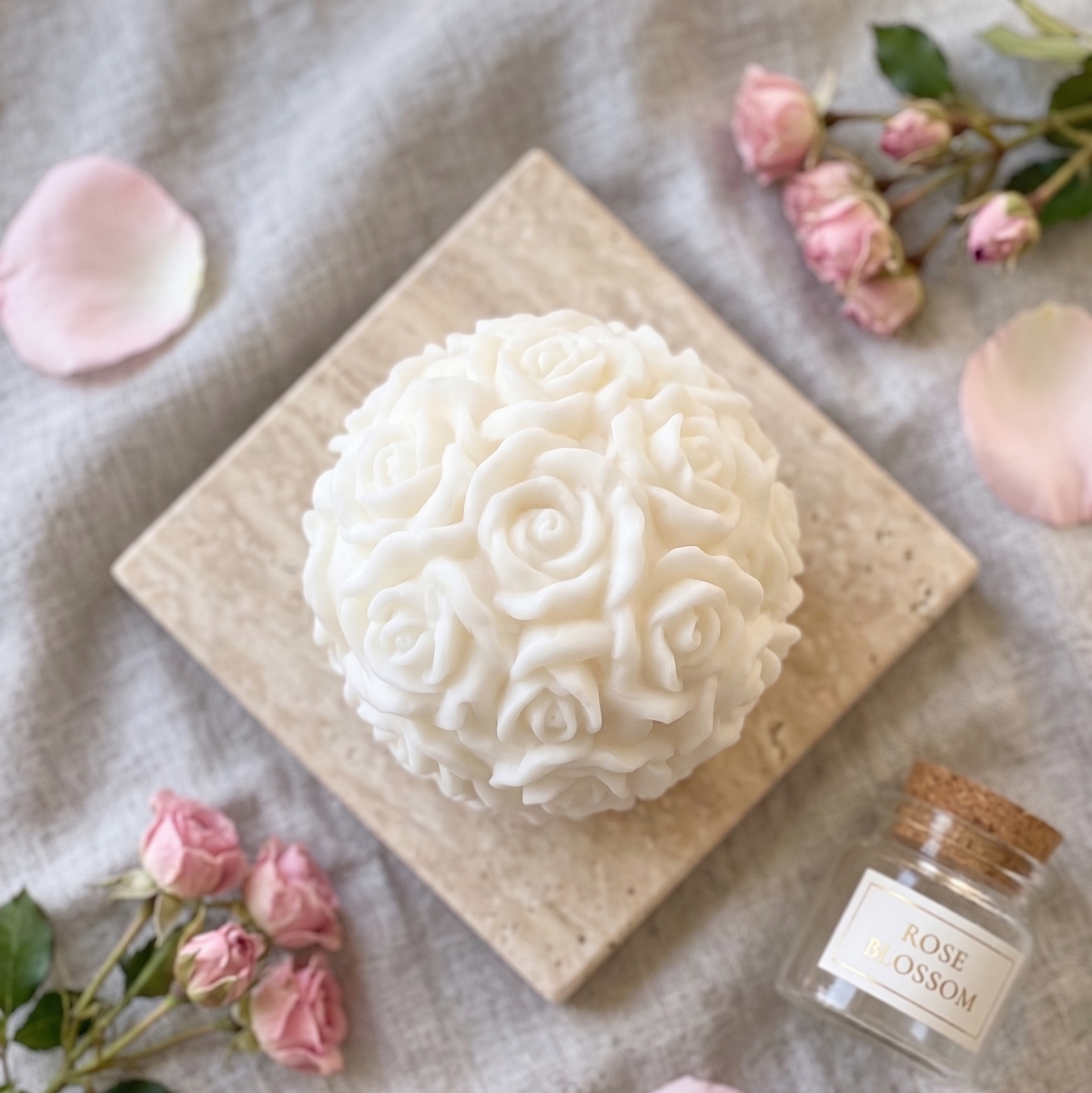 Rose Blossom Sculpture Candle DC-Crazy About Candles