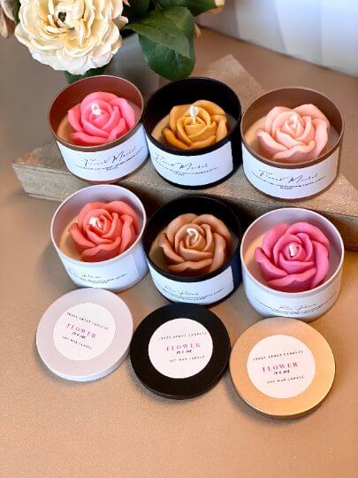 Flower in a Jar Candle | Handcrafted Gift DC-Crazy About Candles
