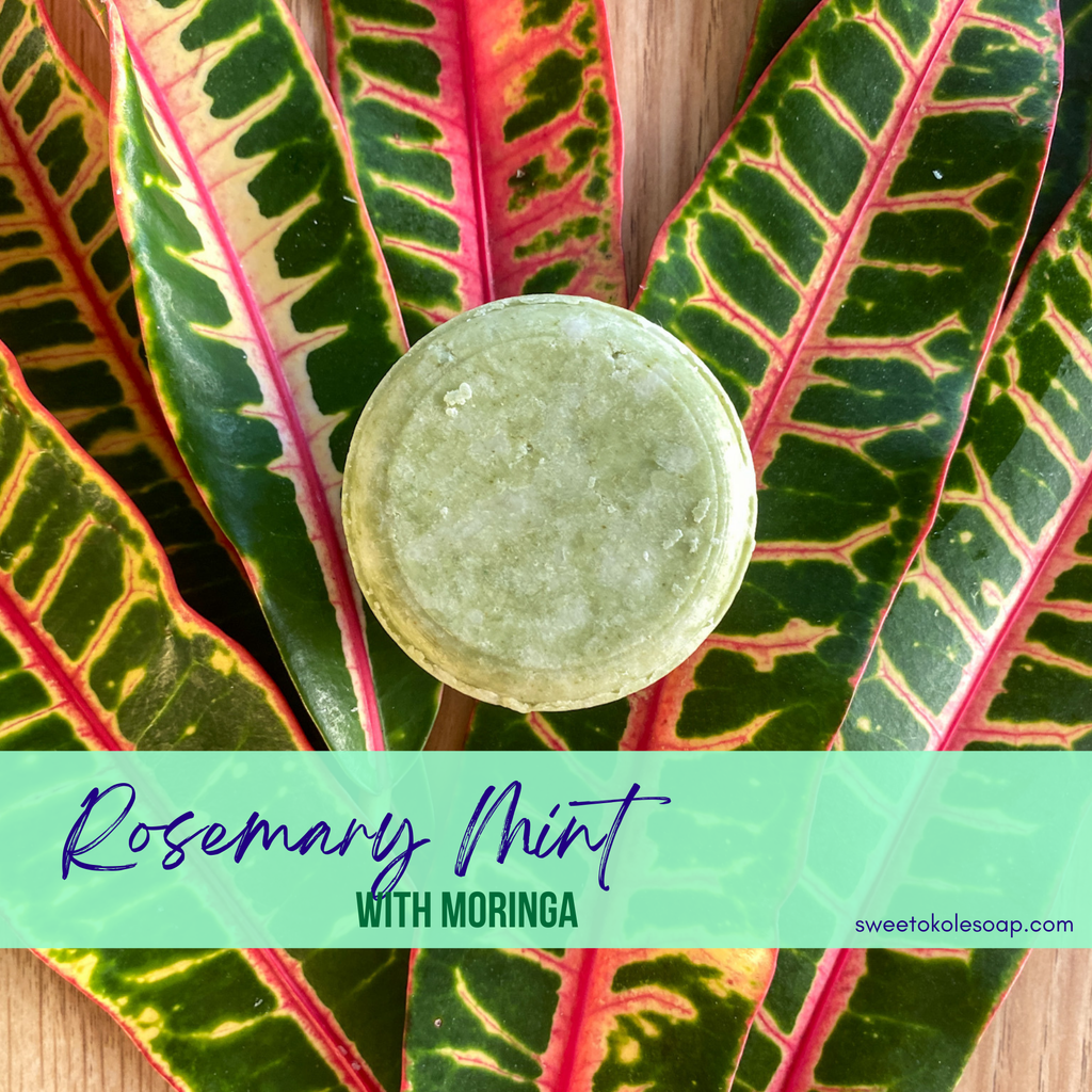 Non-Toxic Shampoo Bar - Rosemary, Mint & Moringa Sweet ʻŌkole Soap
