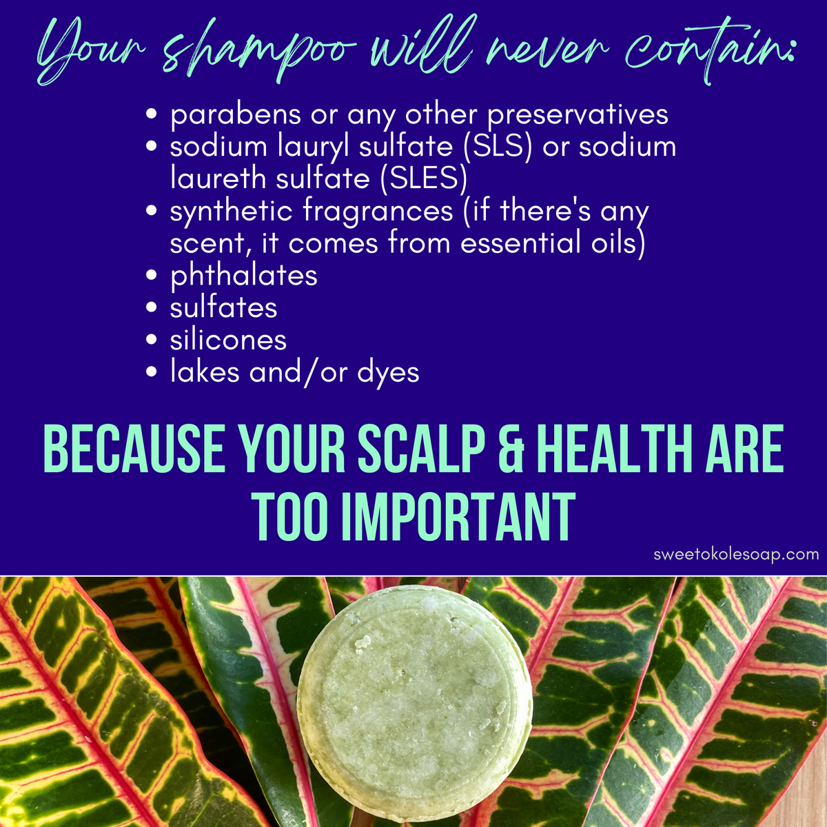 Non-Toxic Shampoo Bar - Rosemary, Mint & Moringa Sweet ʻŌkole Soap