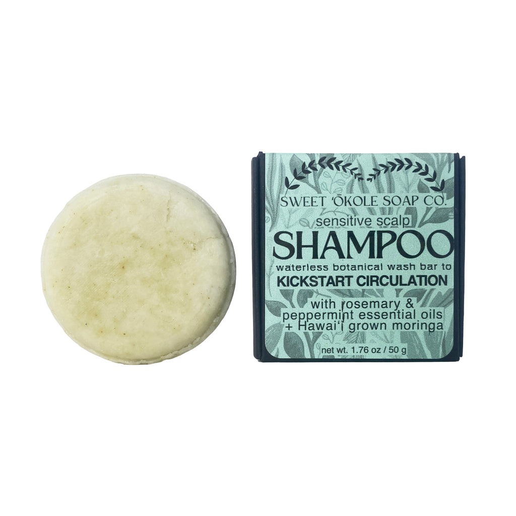 Non-Toxic Shampoo Bar - Rosemary, Mint & Moringa Sweet ʻŌkole Soap