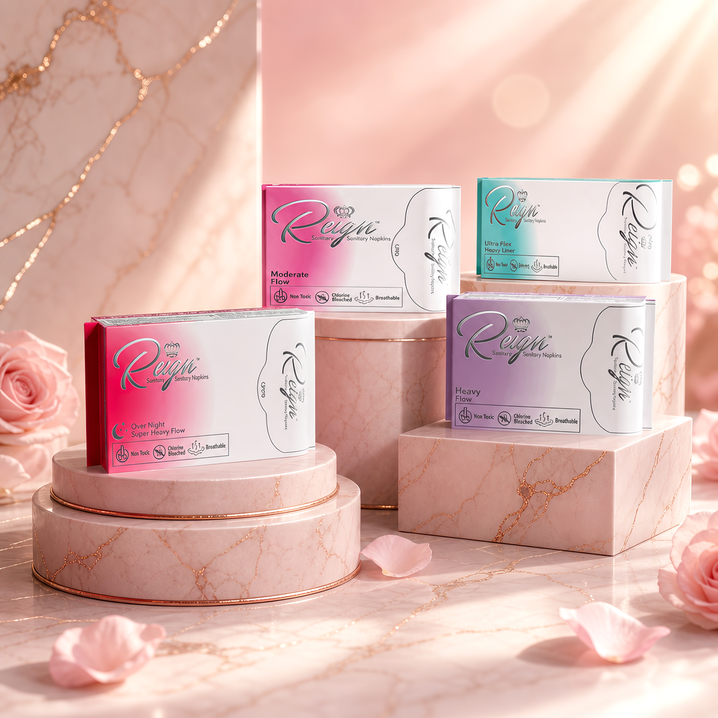 4-Pack Reign Premium Sanitary Napkins Save Our Jewels Wellness